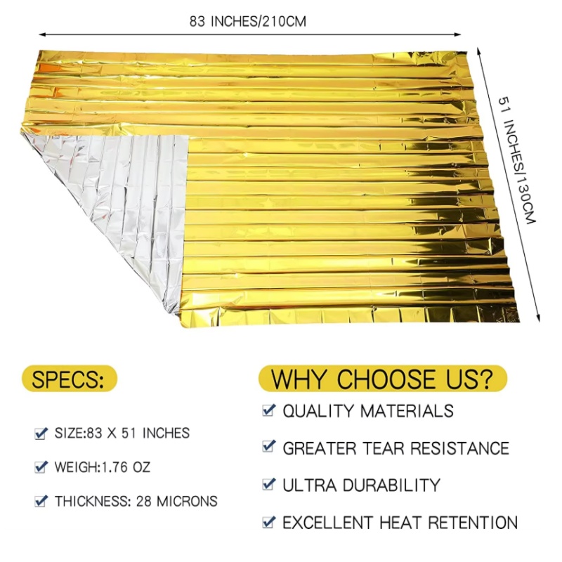 130x210cm Heavy‑Duty Mylar Foi - Emergency Mylar Tent recension och pris