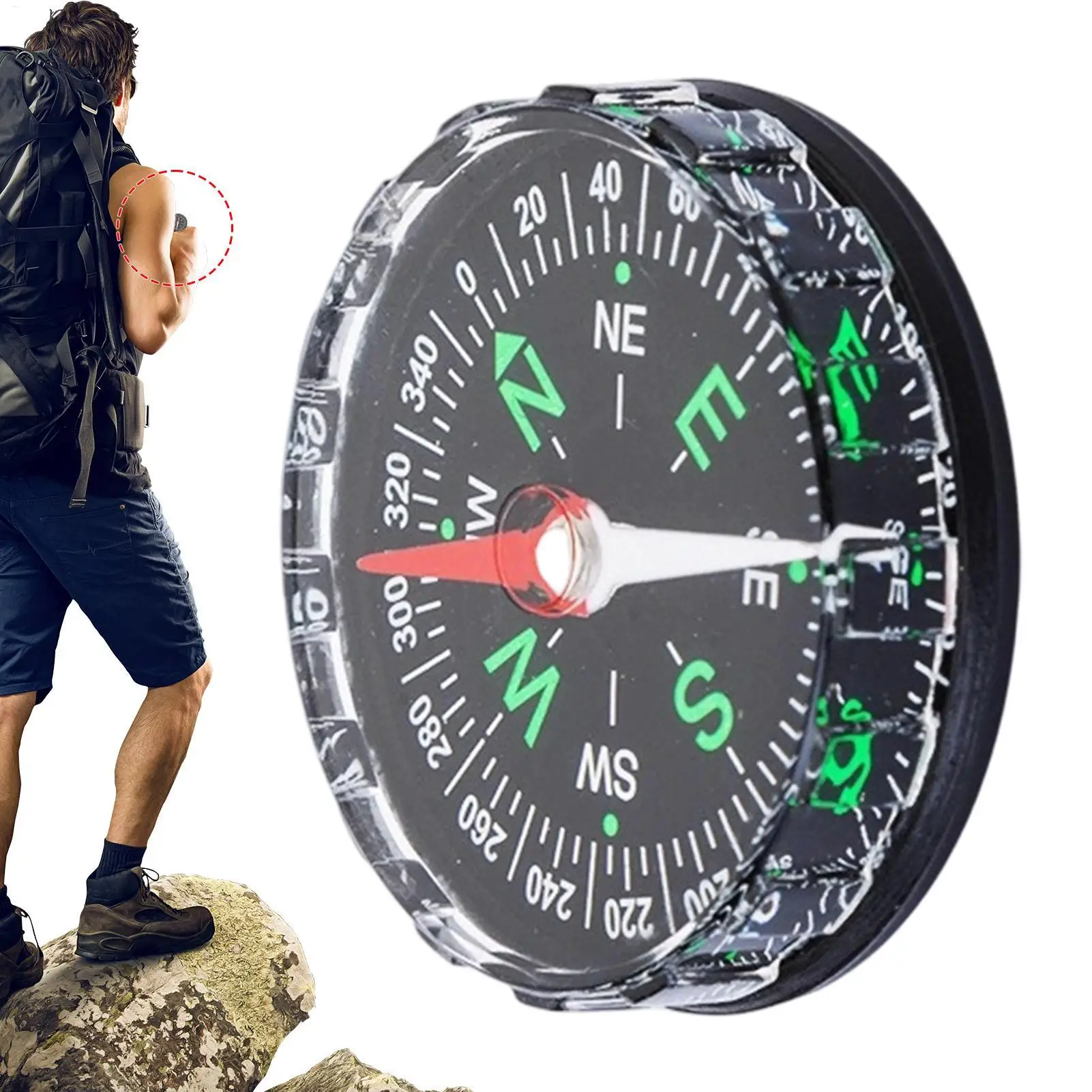 Portable Magnetic Pocket Compa - Compass Lensatic recension och pris